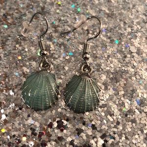 Blue seashell earrings